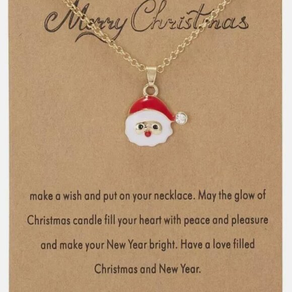 Holiday Christmas Charm Santa Necklace - Picture 1 of 2